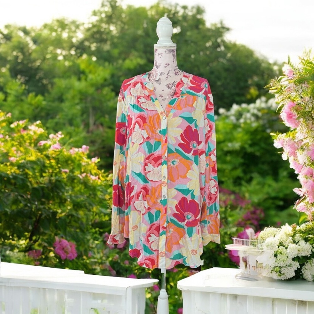 Hope Springs Floral Button Down